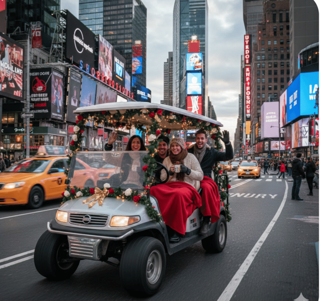 Christmas &Landmark Guided City Tour Cozy Cart